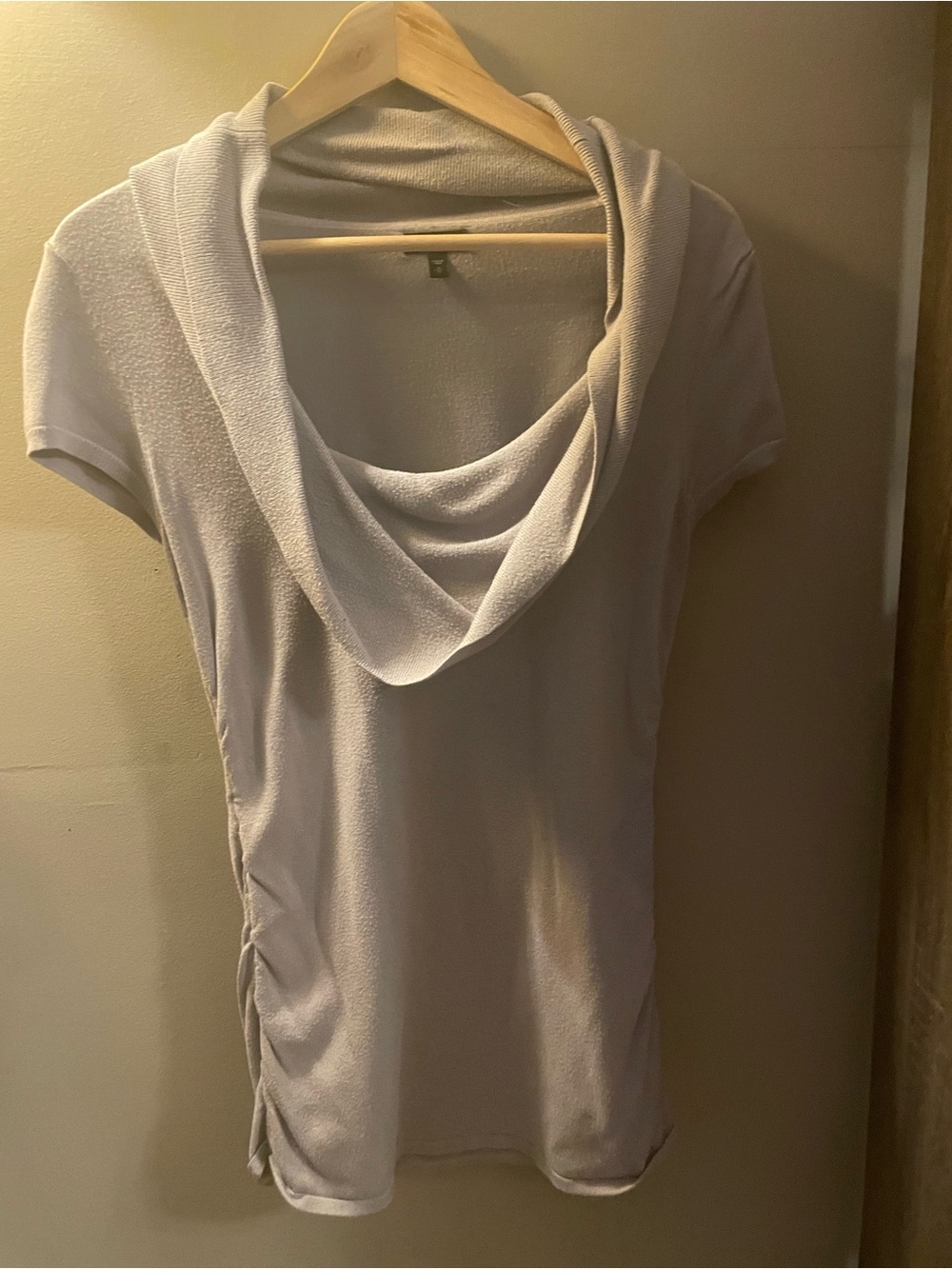 Light Gray Cowl Neck Short Sleeve Top